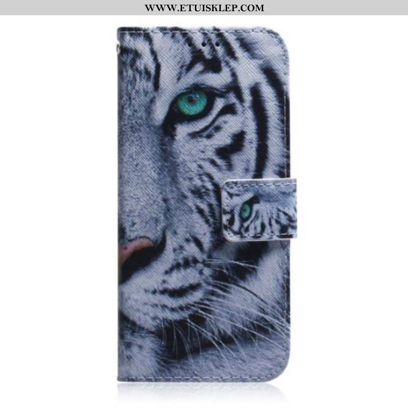 Etui Folio do Realme GT Neo 3 Śnieżny Tygrys